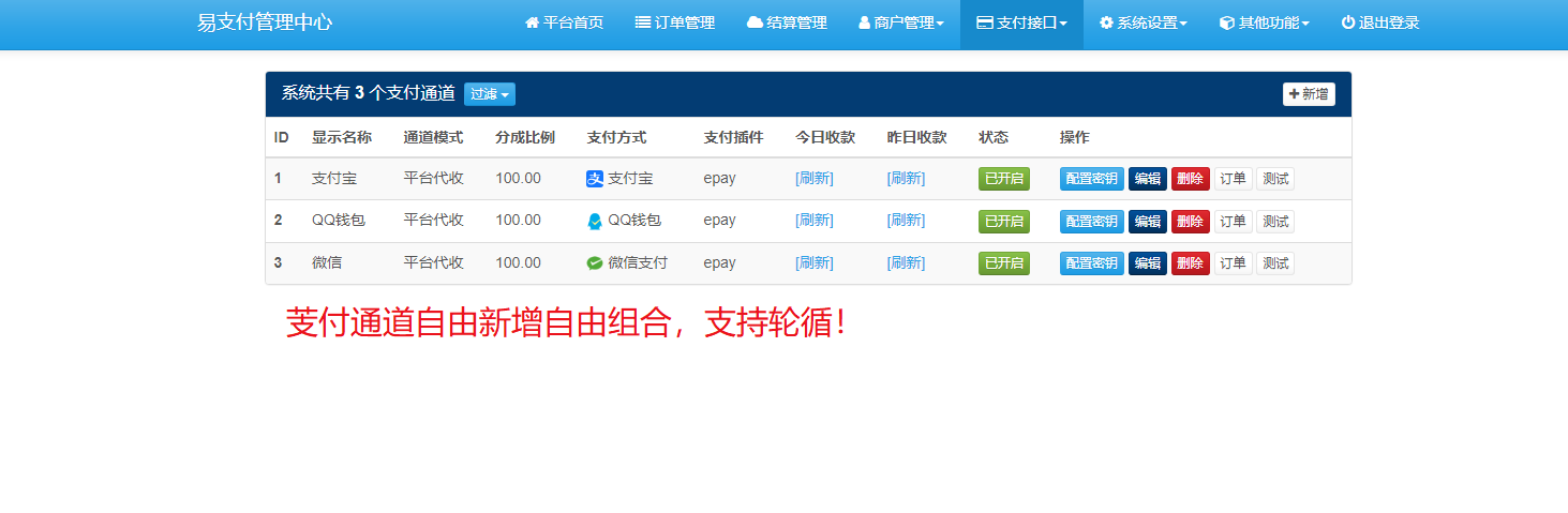 
最新版本彩虹易支付系统源码全开源无后门支持当面付35款支付插件
-最陶陶科技
-第6
张图片